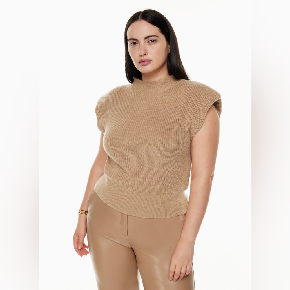 Women's Tan Sleeveless Sweater